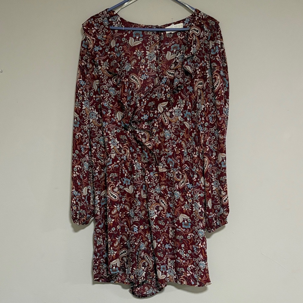 Forever 21 Romper Floral Paisley Wrap Dress Size 1x